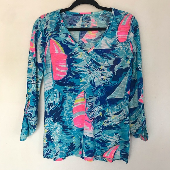 Robe Lilly Pulitzer Tideline - Imprimé Bateaux 'Hey Bay Bay' - Bleu Et Rose - Tailles S, L, XL - Neuve Avec étiquettes